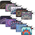 Boao 10 Pieces Small Coin Purse for Women Adults, Change Purse Pouch Mini Wallet Coin Bag with Zipper (Bohemian Series) - style: Bohemian Series