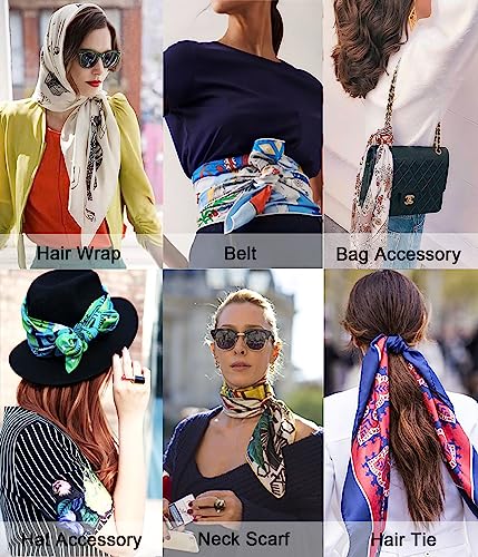 STARWHISPER 100% Pure Mulberry Silk Square Scarf-27''x27 Lightweight Hair Scarves Headscarf Night Sleeping with Gift Packed - color: Oriental Bloom