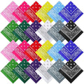 Suhine 24 Pcs Bandanas Bulk for Women Men 22 x 22 Inch Paisley Outdoor Headband Cowboy Handkerchief Summer - color: 12 Colors a