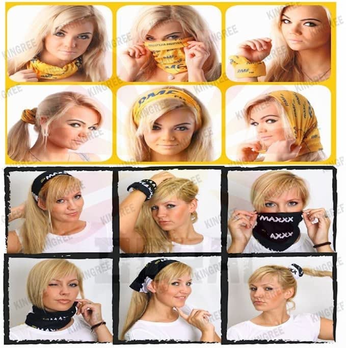 KINREE 6PCS Outdoor Magic Scarf, Elastic Headbands, Headscarves, Headwear, Mask - color: Elegant Paisley