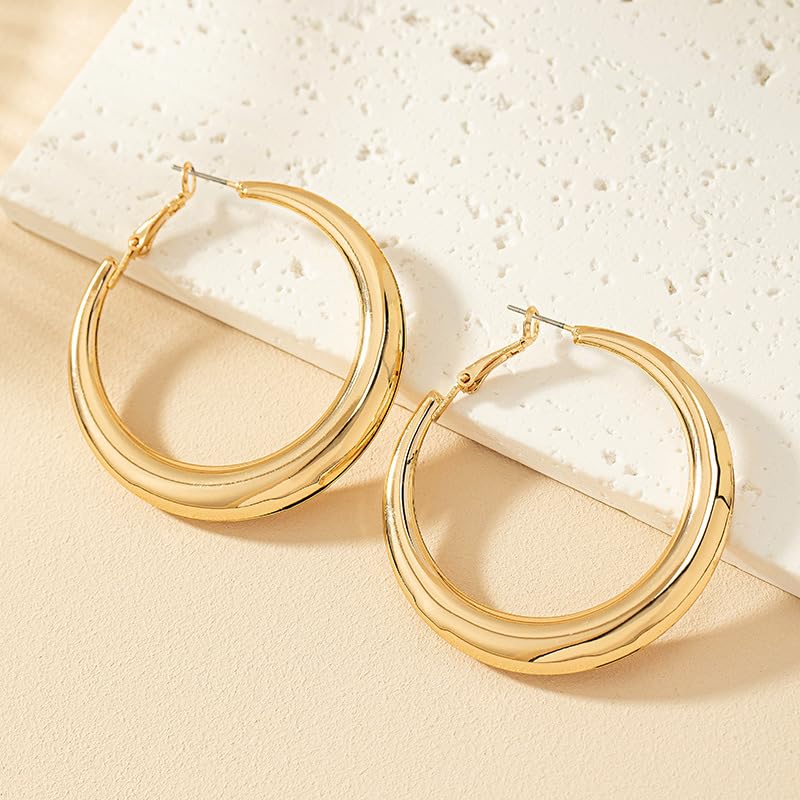 Colorful Large Hoop Earrings for Women Chunky Statement Earrings for Women White Black Red Leopard Hot Pink Earrings Big Hoops Vintage Neon 80s 90s Earrings Chunky Jewelry - style: G