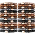 Hair Ties No Damage, Funtopia 30 Pcs Ponytail Holders Braided Hair Ties for Thick Hair, Elastics Hair Bands for Women Hair - color: 8.Gold Beads