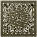 Rothco Trainmen Paisley Bandana - Standard - 22" X 22" - color: Olive Drab