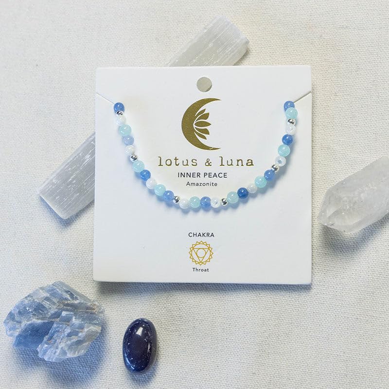 Lotus and Luna 7 Chakra Necklace for Women - Healing Crystal Necklace with Genuine Stones (Master Healer) to Bring Balance and Healing to Mind and Body - Handmade Jewelry Gift - style: Inner Peace