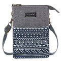 Roomy Cell Phone Purse Wallet Canvas Small Crossbody Purse Bags with Shoulder Strap For Women teen girlsl | Roomy - color: P-blue and Gray-2