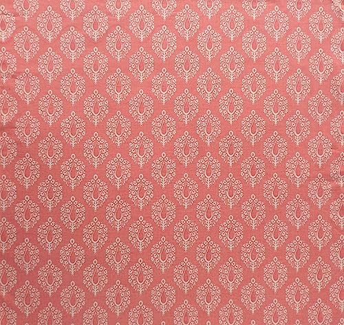 AVKA Studio 100% Cotton Bandanas for Women & Men, 2 Pack 20x20 Inch, 22x22 inch Hand Printed, Lightweight Cotton Handkerchief - color: Light Coral / Peach, size: 20 x 20 Inches