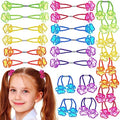 EXPRESSIONS Hairband 24-Piece Rose Twin Bead Ponytail Hair Elastics, Girls Value Pack | Fun Colorful Hair Ties & Accessories for Girls, Kids & Toddlers. No-Slip Hold. Cute Bobble Hair Bands - color: Rose
