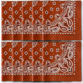 The Peacock Crew Premium Soft Cotton Bandanas Pack for Men and Women Paisley 22 x 22 inches - color: Pack of 10 Terracotta