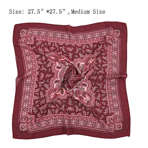 K-Elewon 27.5” Women Medium Square Scarf Head Scarf- 2PCS Neck Scarf Hair Scarf Head Sleeping Wraps Scarfs for Women H07 - color: Se02(2pcs)