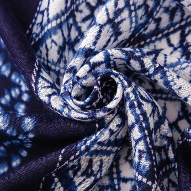 Yeieeo Boho Scarf for Women Lightweight Floral Printed Scarf Fall Winter Fashion Fringed Shawl - color: Floral 30