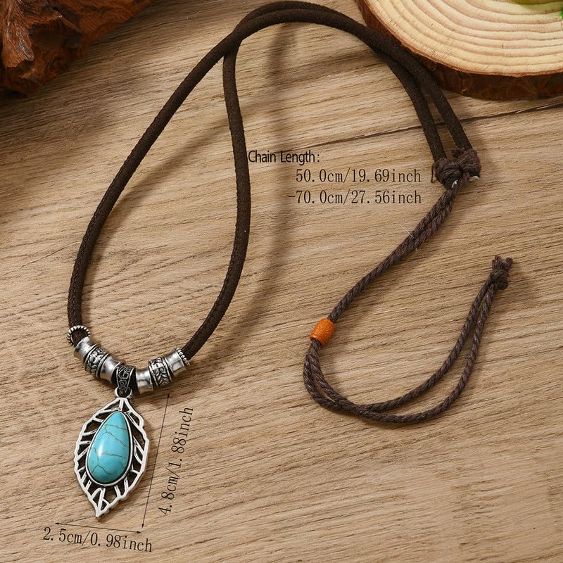 Bohemian Vintage Pendant Necklace Aesthetic Boho Chunky Adjustable Stacked Necklace for Woman Ethnic Tribal Jewelry - style: Bohemian 6