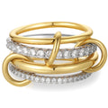 Gold Stackable Rings for Women Non Tarnish, 18k Gold Plated Cubic Zirconia Rings, Exquisite Silver Gold Multi Ring Mixed Metals Stack Jewelry Set Size 6-10 - color: 4PCS, size: 8