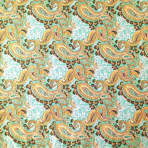 AVKA Studio 100% Cotton Bandanas for Women & Men, 2 Pack 20x20 Inch, 22x22 inch Hand Printed, Lightweight Cotton Handkerchief - color: Turquoise Blue, size: 20 x 20 Inches