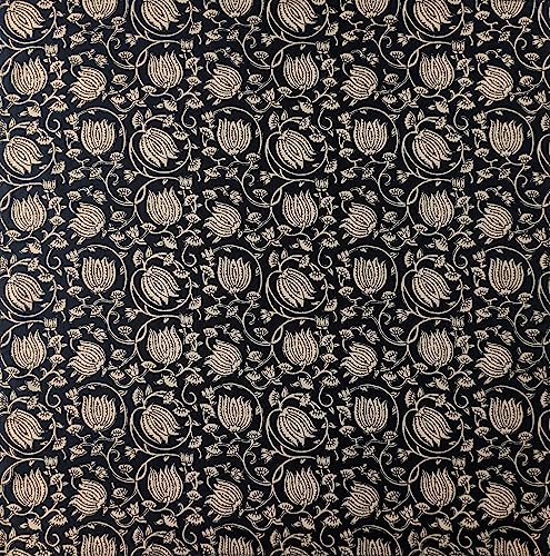 AVKA Studio 100% Cotton Bandanas for Women & Men, 2 Pack 20x20 Inch, 22x22 inch Hand Printed, Lightweight Cotton Handkerchief - color: Black & Cream, size: 20 x 20 Inches