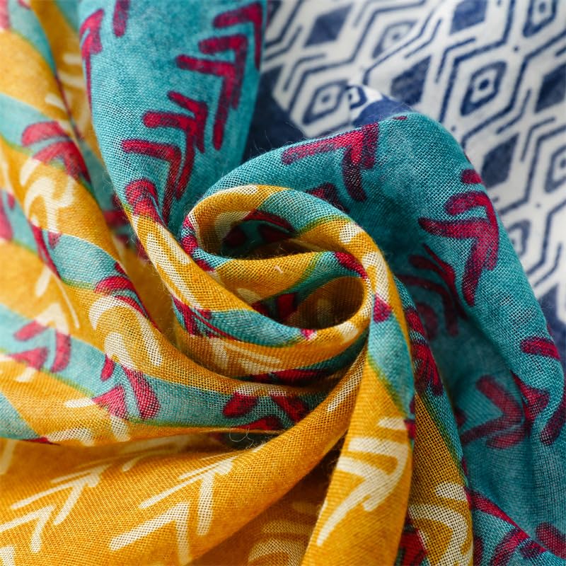 WZX Boho Scarf for Women, 70"x35" Large Lightweight Shawl Wrap for Travel, Sun Protection, Office & All-Season Wear - color: 017