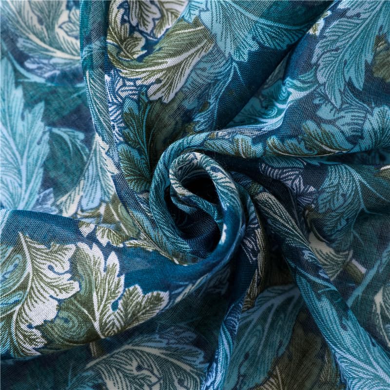 WaJuemy Travel Boho Scarf for Women Casual Lightweight Pashmina Scarves Fashion Multicolor Shawl Wraps with Fringed Beads - color: 03a Teal